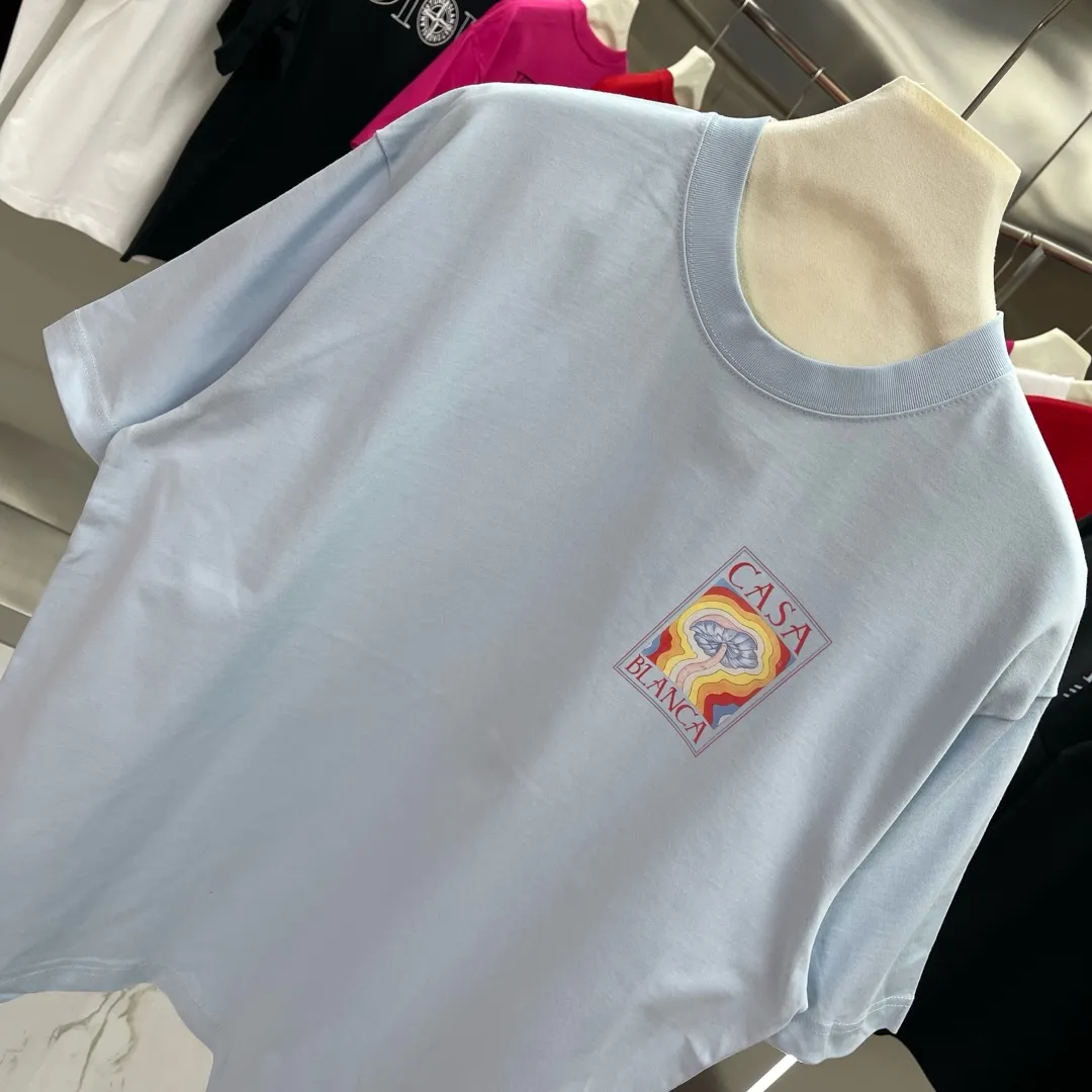 25ss New Arrival Casablanca Classic Series T ～ ， ， 。 ， Classic ， In Stock ！ ：White Black Light Blue Size：S M L XL XXL